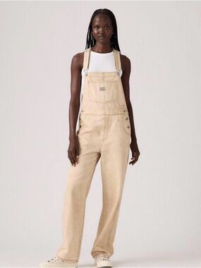 LEVI'S Vintage Denim Women’s Overalls NWT Cloudy Travertine - Tan MSRP $89.50